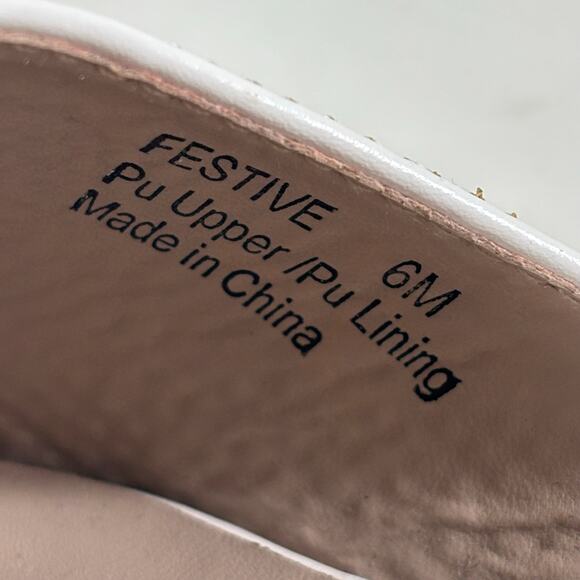 Bellini Festive Women Size 6M White Pointed Toe Woven Casual Slide Mule Sandals - Picture 6 of 10